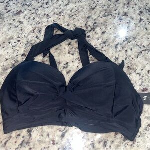 Elegant Black Halter Swimsuit top